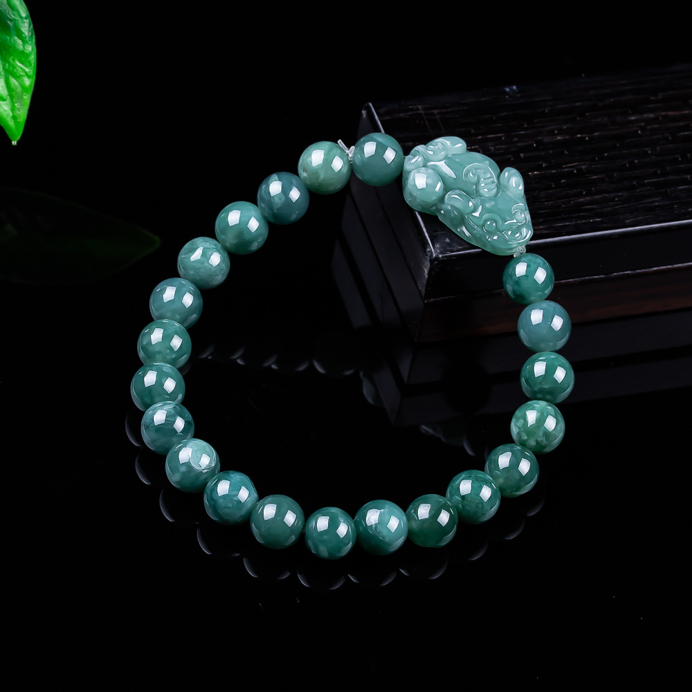 Jewelry & Watches Store - Naturalna bramka z jadeitu birmańskiego Pixiu,