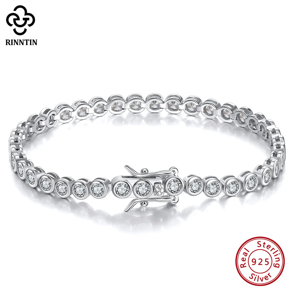 Tennis Bracelet Cubic - Rinntin błyszcząca bransoletka tenisowa 925 srebro