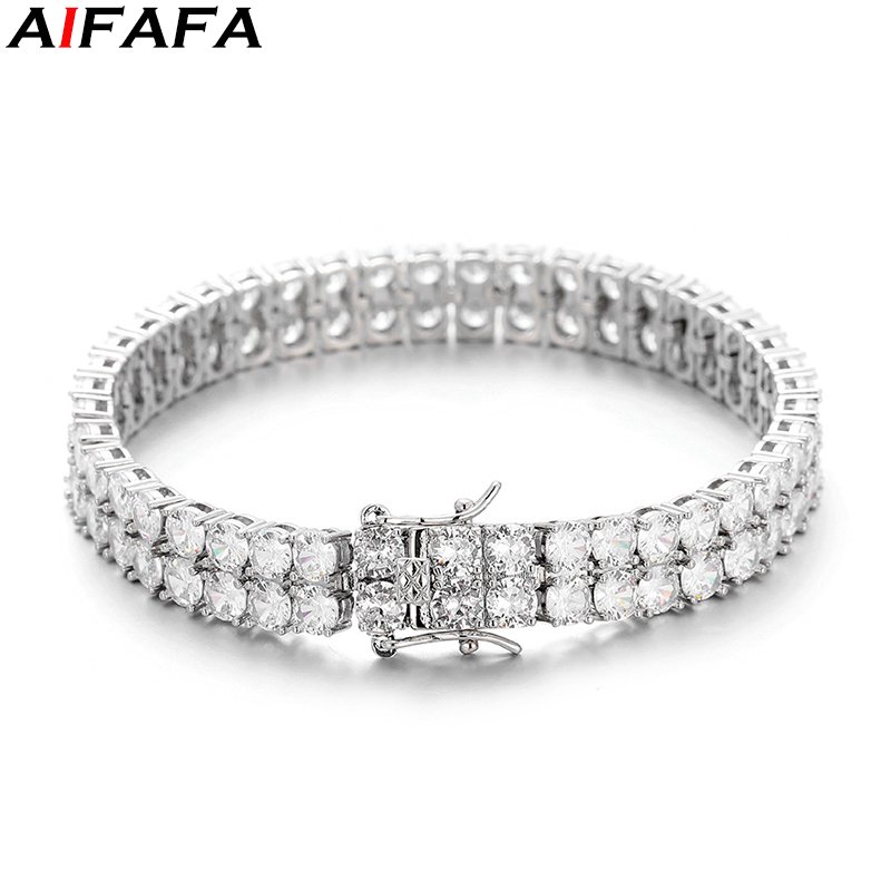 Tennis Bracelet Cubic - 2-rzędowa bransoletka z łańcuszkami tenisowymi Hip