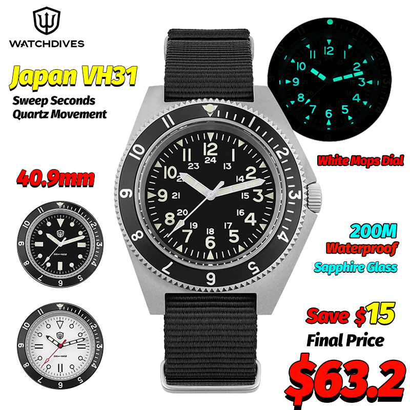Jewellery Watches - Zegarek kwarcowy Watchdives WD1972, szafirowe szkło,