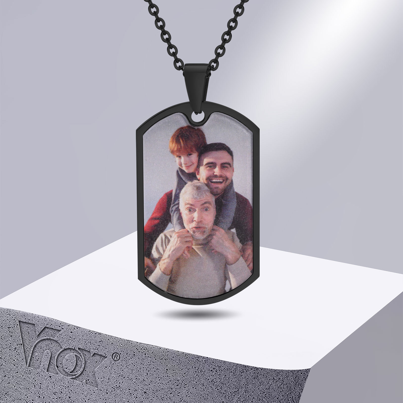 Vnox Free niestandardowe zdjęc – Mens Dog Tag Necklace recenzja i cena