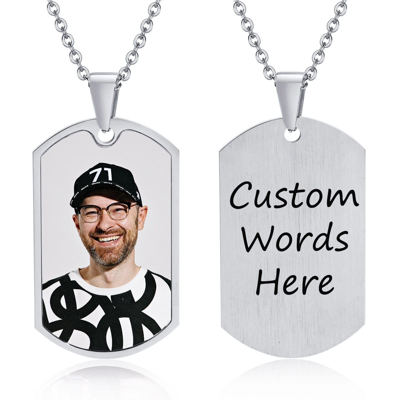Vnox Free niestandardowe zdjęc – Mens Dog Tag Necklace recenzja i cena