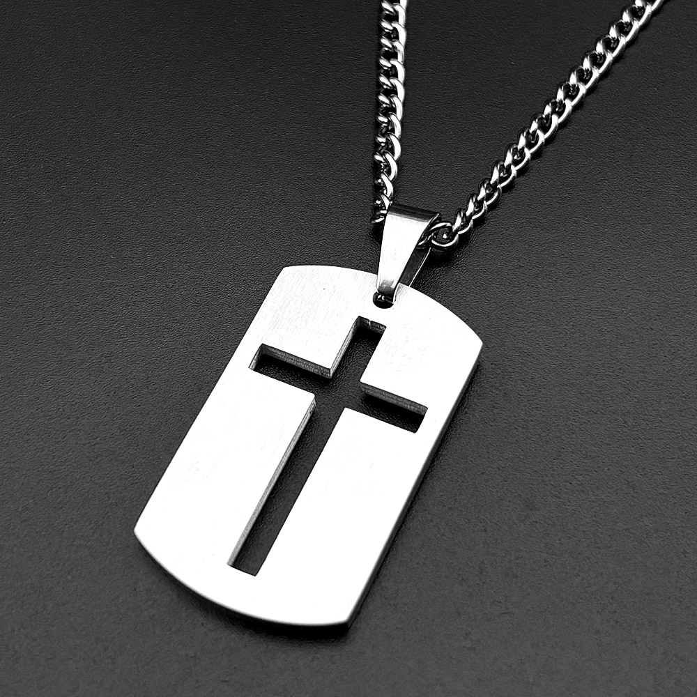 Męski naszyjnik z krzyżem bibl – Mens Dog Tag Necklace recenzja i cena