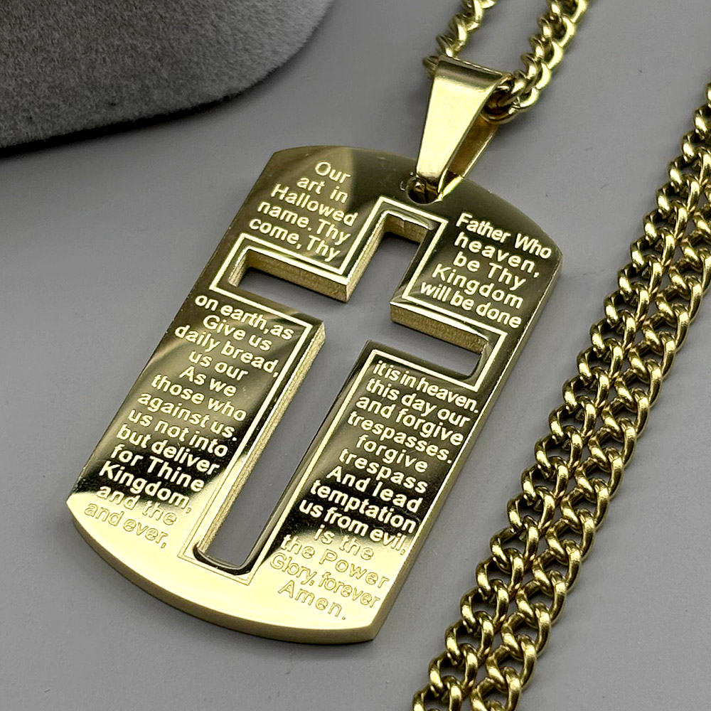 Męski naszyjnik z krzyżem bibl – Mens Dog Tag Necklace recenzja i cena