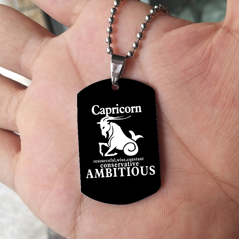 12 znaki zodiaku naszyjnik dla – Mens Dog Tag Necklace recenzja i cena