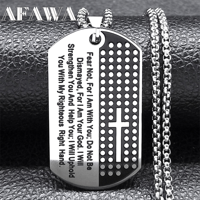 Nie boj się, bo jestem z Tobą  – Mens Dog Tag Necklace recenzja i cena