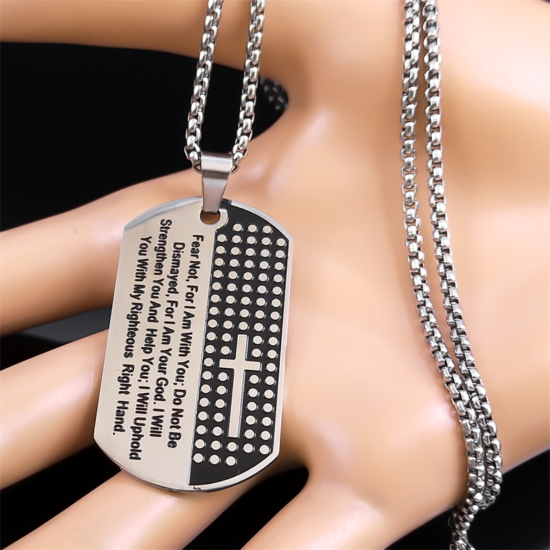 Nie boj się, bo jestem z Tobą  – Mens Dog Tag Necklace recenzja i cena