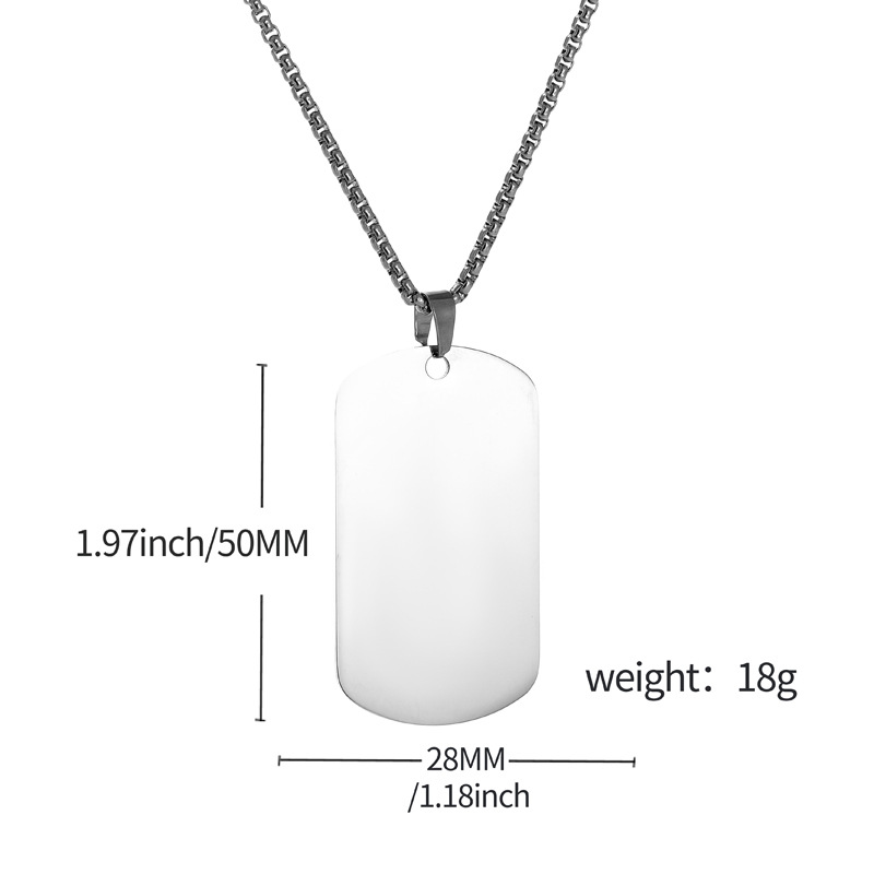 HNSP Gładka zawieszka ze stali – Mens Dog Tag Necklace recenzja i cena