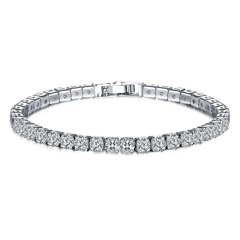Hip hop 925 sterling silver cu – Tennis Bracelet Cubic recenzja i cena