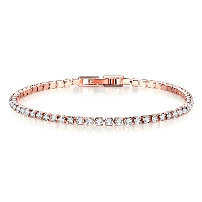 Hip hop 925 sterling silver cu – Tennis Bracelet Cubic recenzja i cena