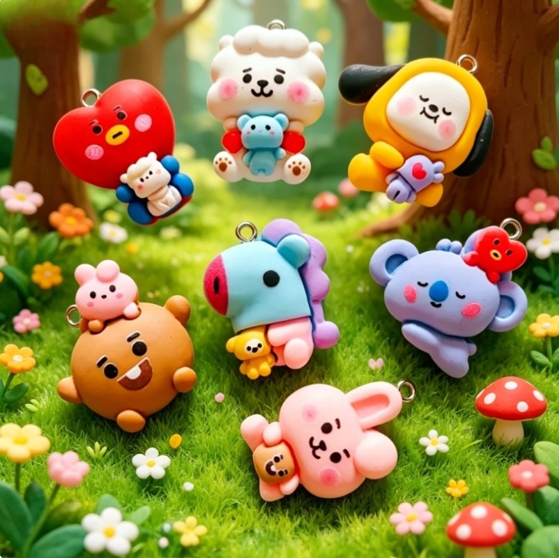 7 szt. BT21 Żywiczne Charmsy z – Drop Earrings recenzja i cena