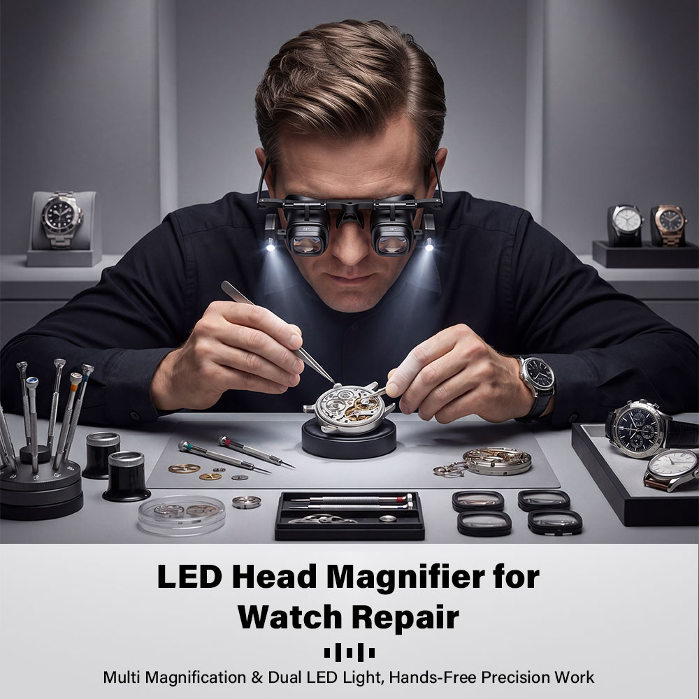 Przenośna lupa nagłowna 2X-24X – Jewelry Eyewear Watches & Accessories recenzja i cena